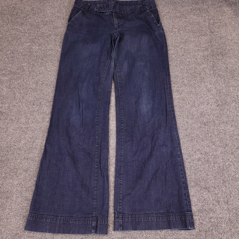 Tory Burch Flare Stretch Wide Leg Trouser Jeans Womens 30 Dark WashDenim